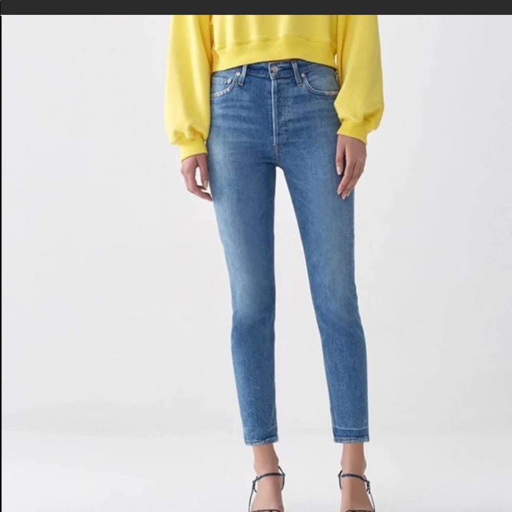 Agolde Nico high rise straight slim crop jeans 25